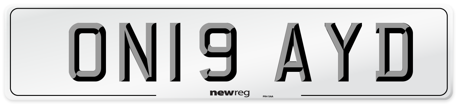 ON19 AYD Number Plate from New Reg